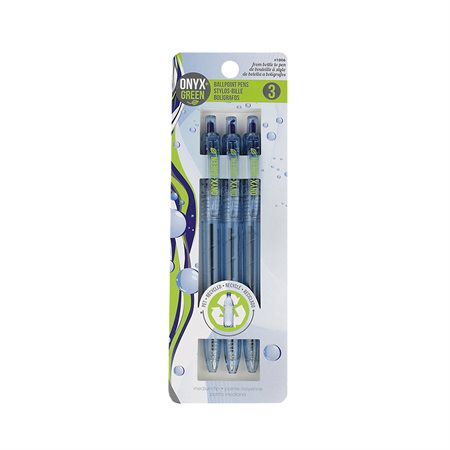 Paquet de 3 stylos-bille à encre bleue 
