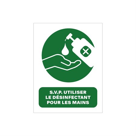 Étiquette s.v.p. utilisez le désinfectant - 8 1 / 2 x 11