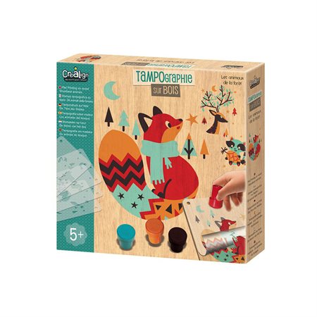 Tampographie sur bois - Animaux de la forêt