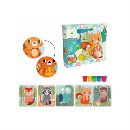 Peinture aux doigts - Animaux de la forêt