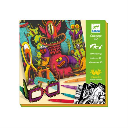 3D coloring - Brush pens - Funny Freaks 3D